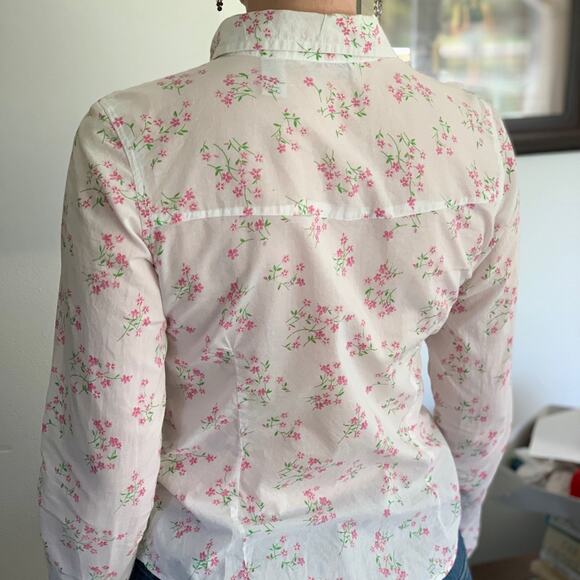 Aeropostale Pink Floral Buttondown Shirt, Size XS - Picture 3 of 5